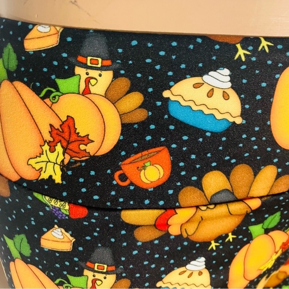 OS NEW Womens Thanksgiving Turkey Leggings Signature Luxe Soft Yoga Pants - Picture 10 of 14